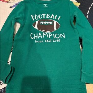 Carter's Green Football Long Sleeve Tee